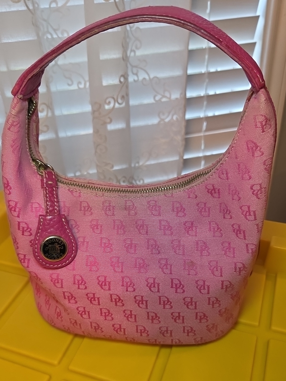 Y2K Dooney & Bourke Pink Signature Mini Hobo Shoulder Bag